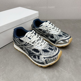 Unlabeled Dongguan Casual Women's Shoes 2025 New Sports Dad Shoes Thick-Soled Color-Blocking Running Shoes Tilted Head Moral Training