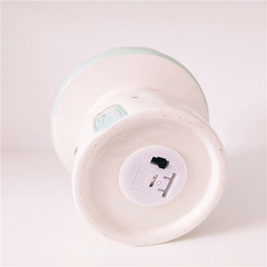 手工可愛陶瓷蘑菇小夜燈創意擺件禮物外貿鄉村彩繪鏤空氛圍裝飾