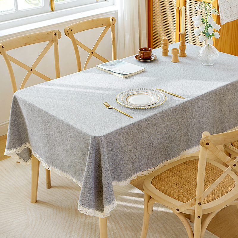 Ins algodón imitación tela de mesa impermeable a prueba de aceite sin lavado tela de mesa de comedor viento crema simple moderna alta sensación tela de mesa de té