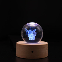 批发小夜灯发光水晶球3D小夜灯创意装饰摆件led灯可爱的生日礼物
