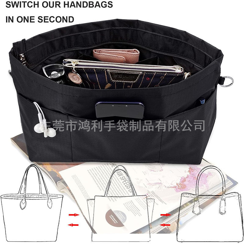 Cross-Border Handbag Tote Bag Organizer Insert: Sturdy, Flexible, Durable, Lightweight, and Stain-Resistant.
