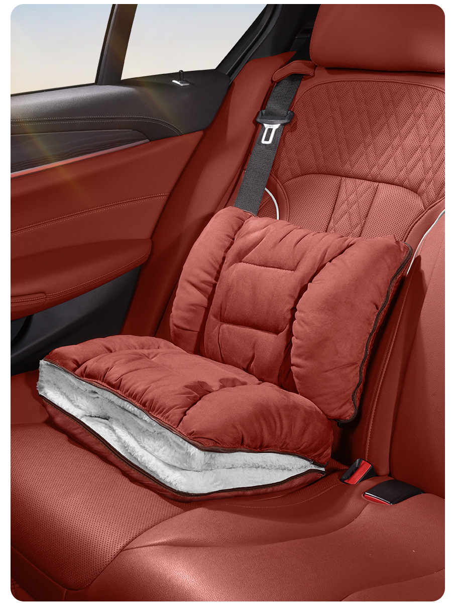 Cross-Border New Car Pillow Quilt Waist Support Dual-Purpose Two-In-One Quilt Flannel Car Air-Conditioning Quilt down Quilt Pillow