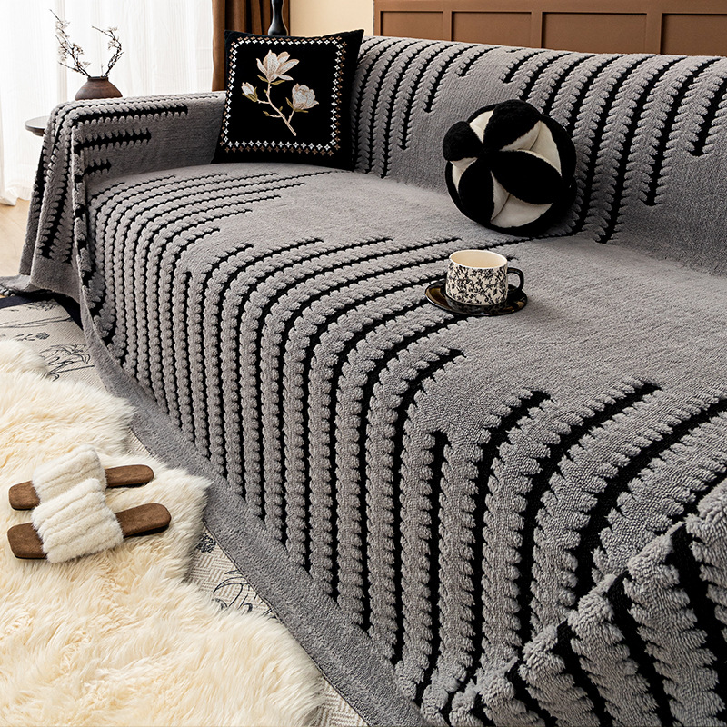 Otoño y invierno de peluche sofá cubierta 2024 nuevo estilo de sala de estar lujoso sofá cubierta de alta calidad todo incluido antideslizante