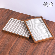 黑胡桃色珠宝首饰展示盘项链戒指收纳耳环耳钉手镯手串饰品盘新款