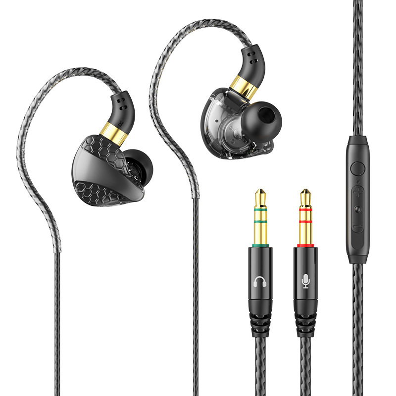 auriculares de computadora de escritorio con micrófono 2 - en - 1 tipo de auriculares de doble enchufe alargado especial para juegos de deportes electrónicos