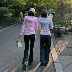 灰色修身卫衣外套女秋季2025新款巨好看韩系瑜伽运动连帽开衫上衣