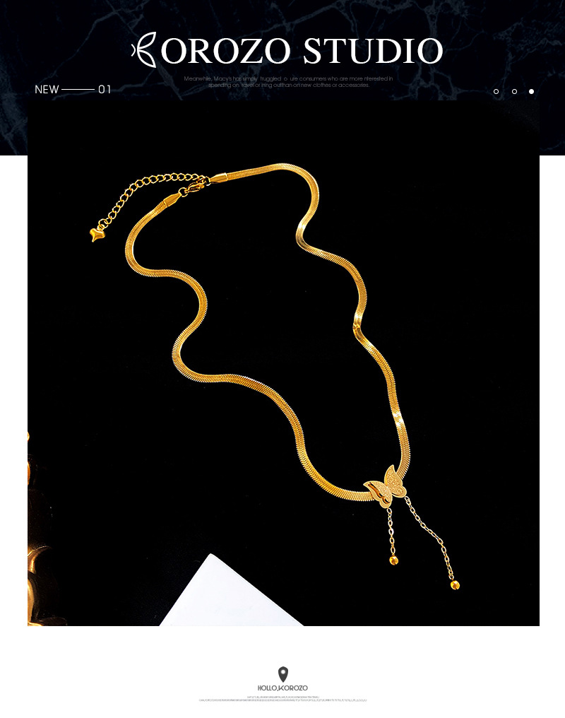 21g Weight Simple Style Butterfly Stainless Steel Plating Necklace