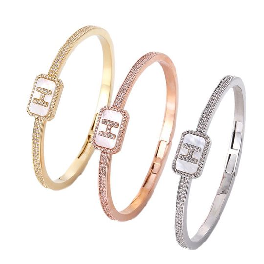 H Bracelet Inlaid with Aaa Zircon Natural Shell Accessible Luxury High-End Bracelet Cross-Border Popular Fashion Baby's Breath Bracelet