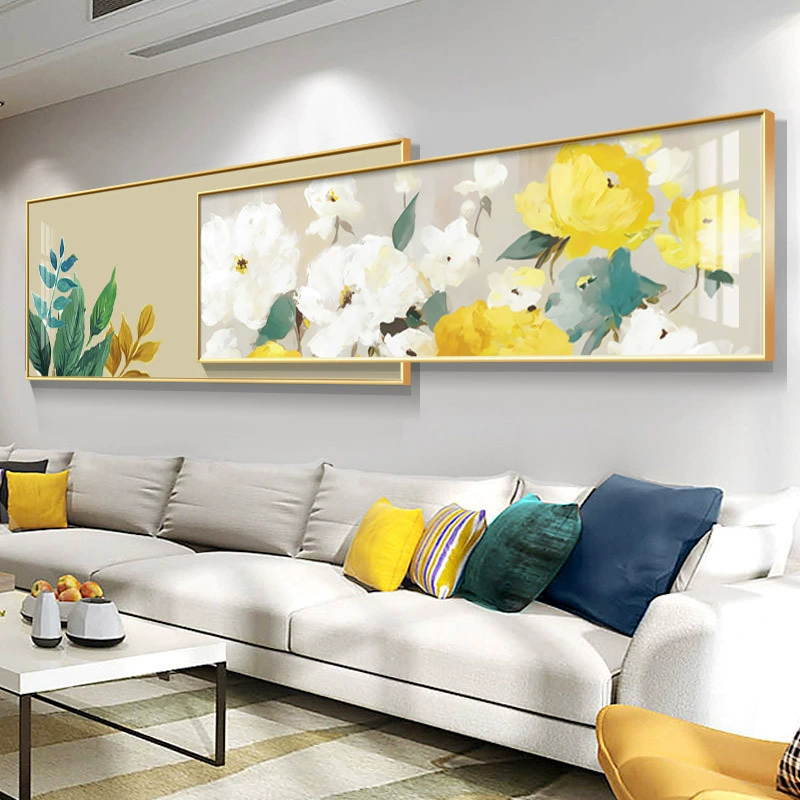 Современный американский living room диван фоновая стена украшение картина высокий уровень чувствительности фреска простой маленький свежий цветок баннер висит картина