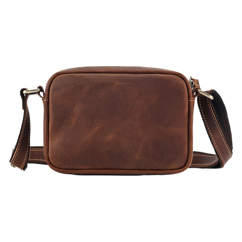 High-End Men's Crossbody Bag, Men's Full Cowhide Shoulder Bag, Men's Bag, Genuine Leather Retro Crossbody Small Bag, Messenger Bag