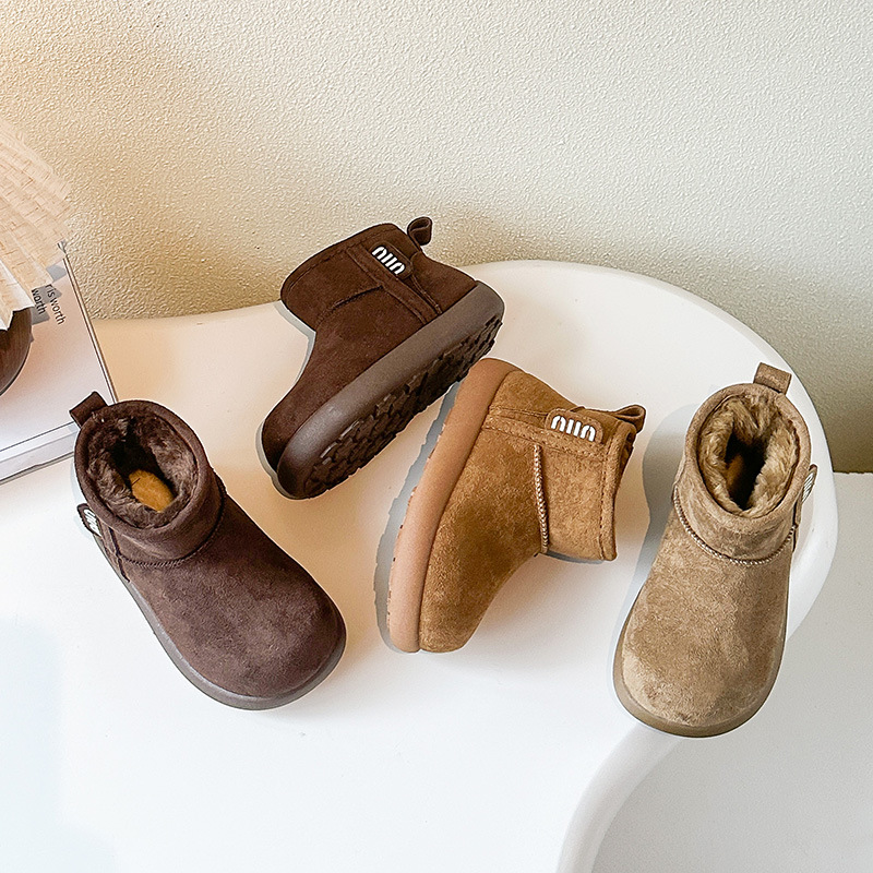 Children's Fleece-Lined Cotton Boots 2025 Winter New Snow Boots Student Versatile Boys' Martin Boots Warm Girls' Short Boots