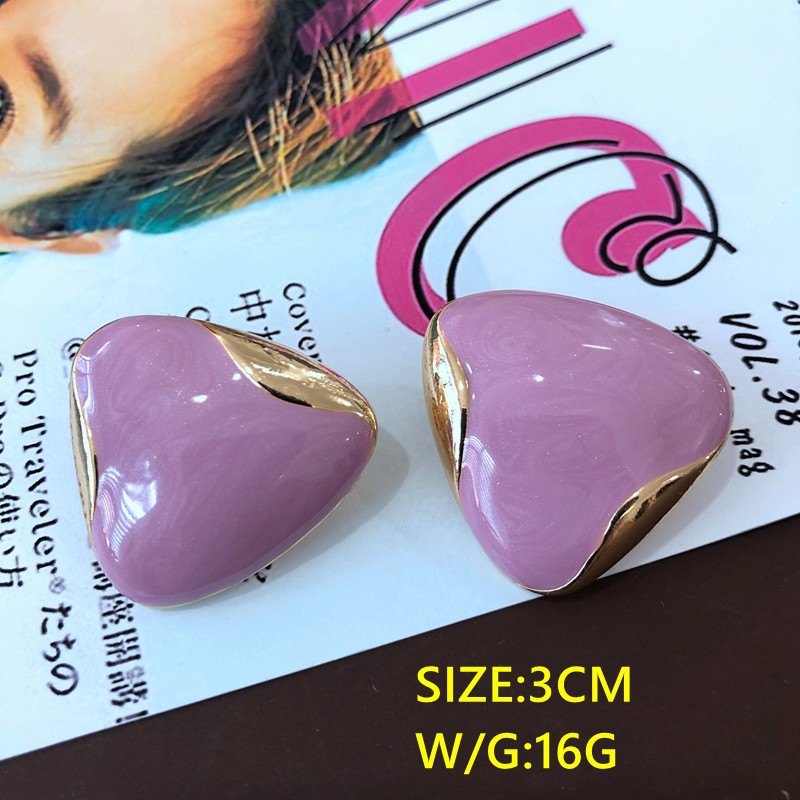 New Style Drip Glaze Triangle Stud Earring Wholesale Nihaojewelry display picture 11