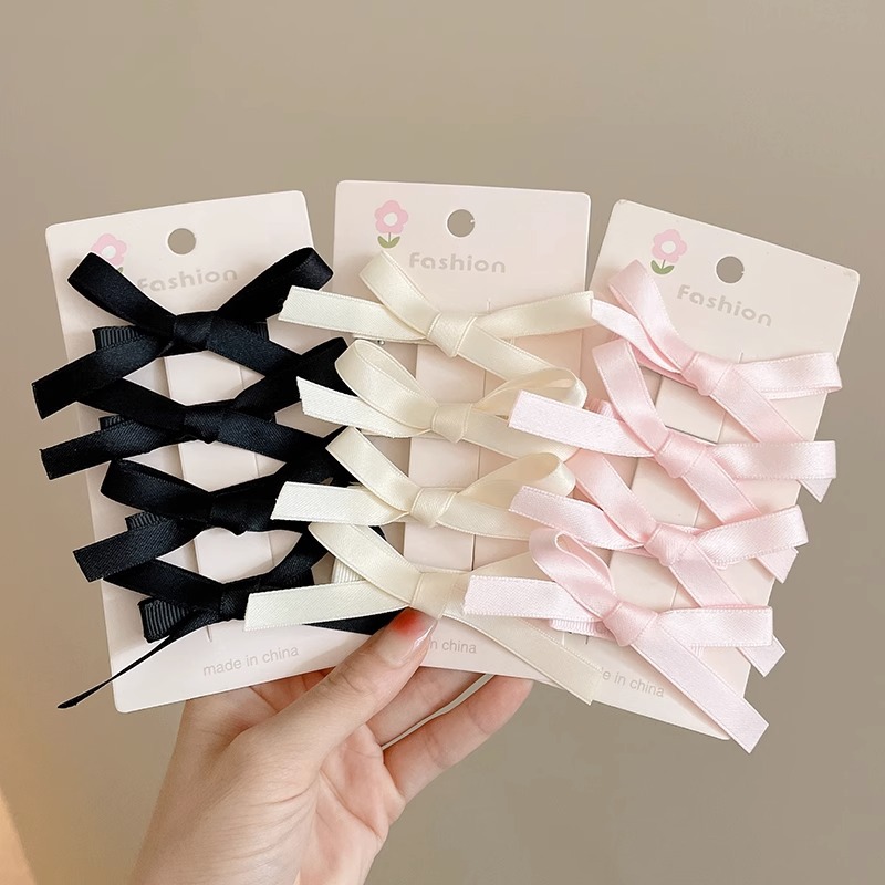 Otoño e invierno cinta de lazo rosa clip de una palabra tocado de todo fósforo para niños temperamento horquilla clip de cabello roto lateral accesorios para el cabello