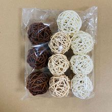 供跨境 独立日 深蓝色+大红色+白色 藤球混装 原木色+咖啡色+白色