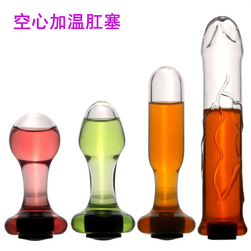 Manufacturer's new model, small glass back patio, heated and watered sex toy, adult sex product, anal plug, bead drop shipping