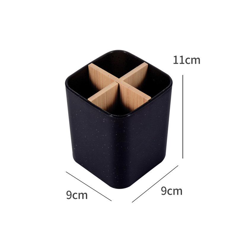 Hogar de bambú cepillo dientes titular cubo multifuncional baño cocina caja almacenamiento