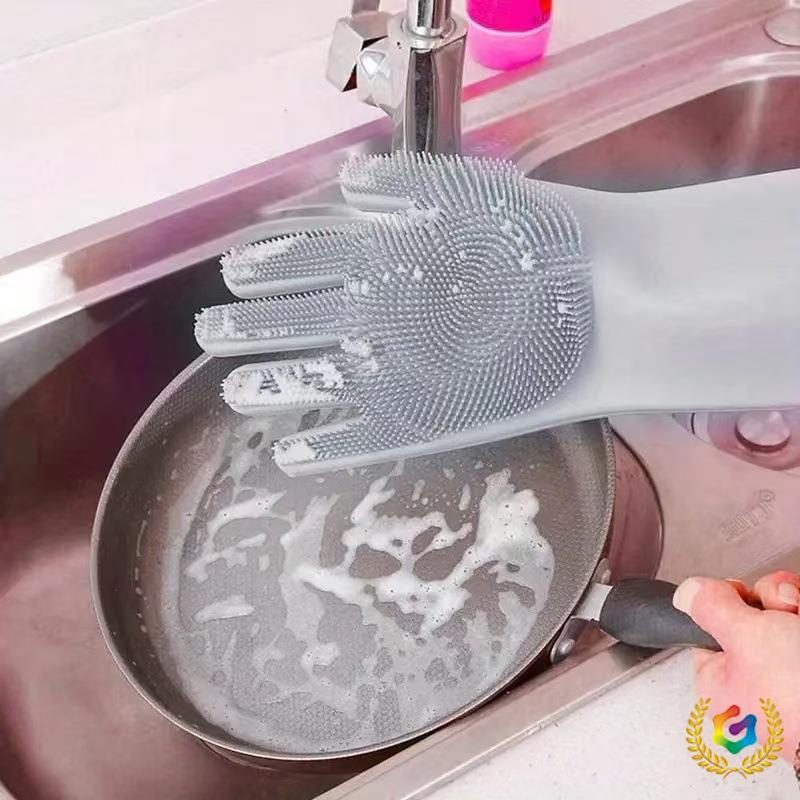 ☨洗碗手套硅胶手套手套洗碗女厨房手套洗碗橡胶手套手套洗碗的手
