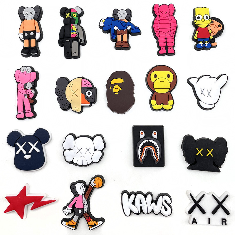 KAWS Cute Hole Personality Hole Shoes Flower Shoes Buckle Amazon Explosions Cartoon Soft Glue Garden Shoes Accessories