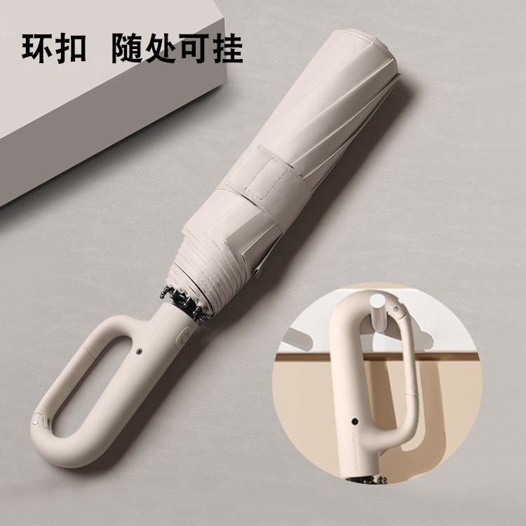 Hebilla de anillo 10-hueso plegable automático lluvia y lluvia de doble uso de gran capacidad resistente al viento doble coche protección solar paraguas conjunto