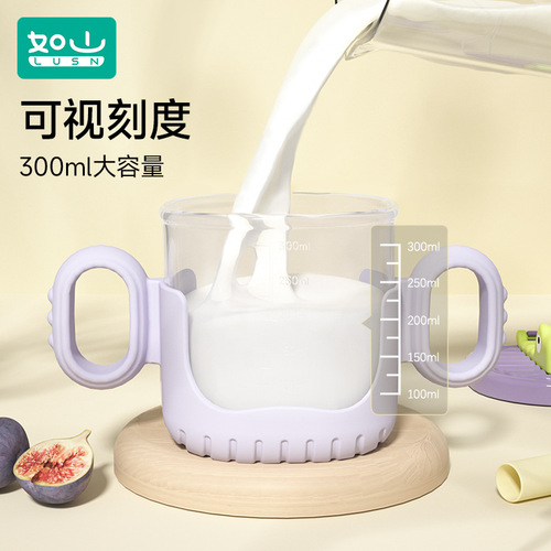 Mountain-like children's water cup, milk cup, anti-fall, graduated, baby bottle with straw, baby home drinking cup, learning to drink cup