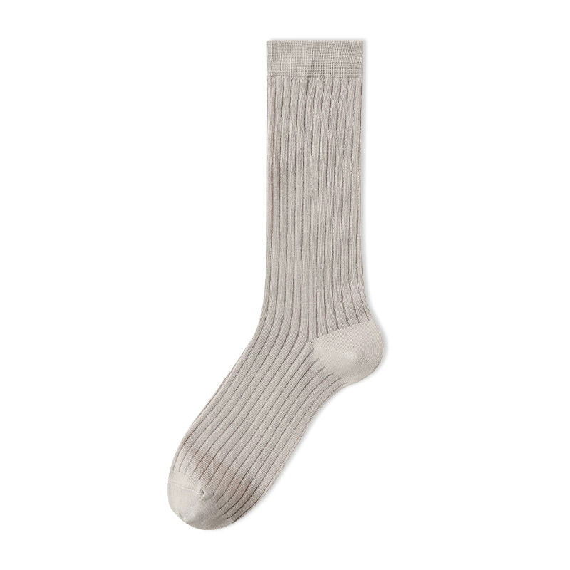 Silk summer thin white socks, mid-length