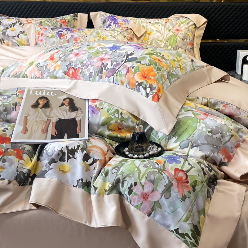 Set copripiumino in cotone raso elegante completo letto_voghion.com