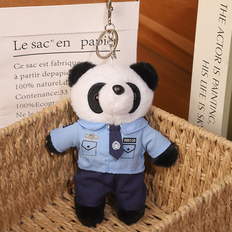 2025 nuevo uniforme de oso fuego cielo azul rescate colgante Teddy bear muñeca juguete de peluche publicidad llavero
