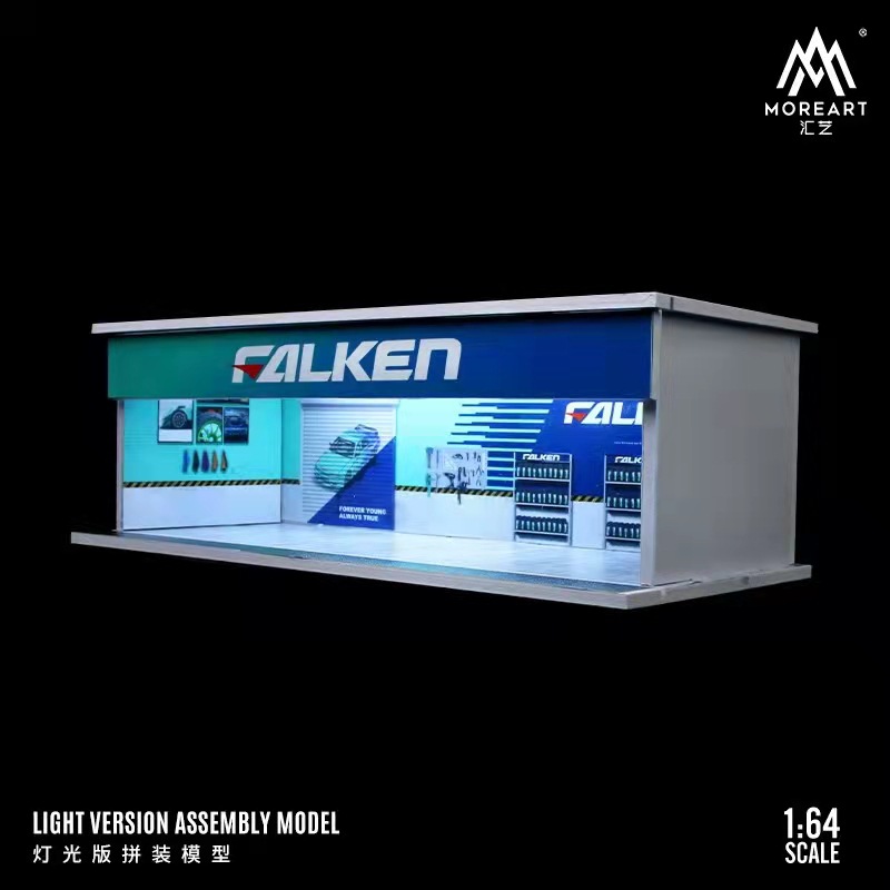 Escena 1:64 garaje de estacionamiento subterráneo modificado RV modelo de coche caja a prueba de polvo con montaje de luz LED