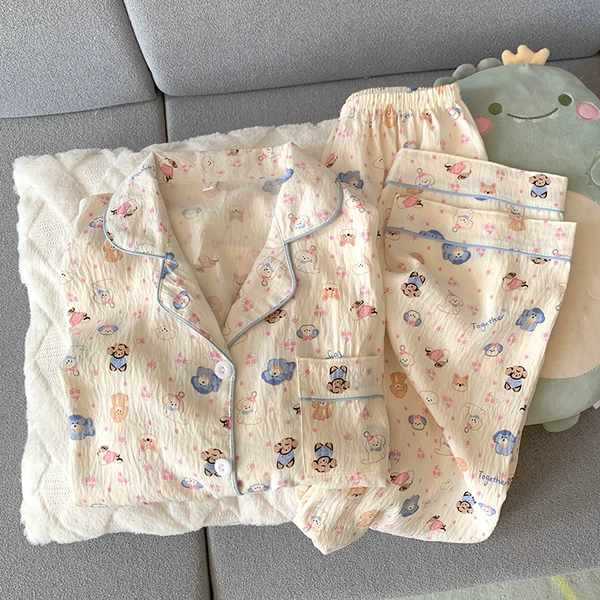 Curly cute dog [Long Sleeve + Long Trousers]
