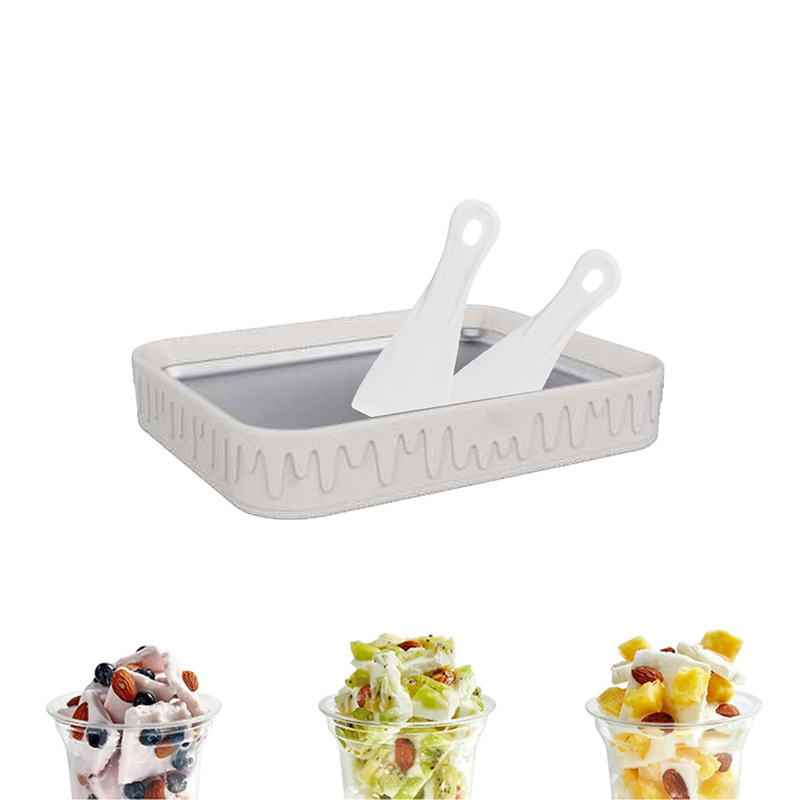 Factory Direct Sales DIY Fried Ice Tray Household Small Ice Cream Machine Mini Frozen Yogurt Machine with Frozen Gel