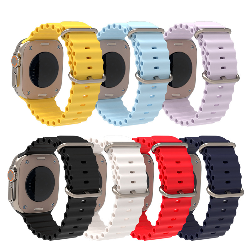 Color Contrast Patchwork Pattern Pattern New Style Silicone Double Buckle Strap Watch