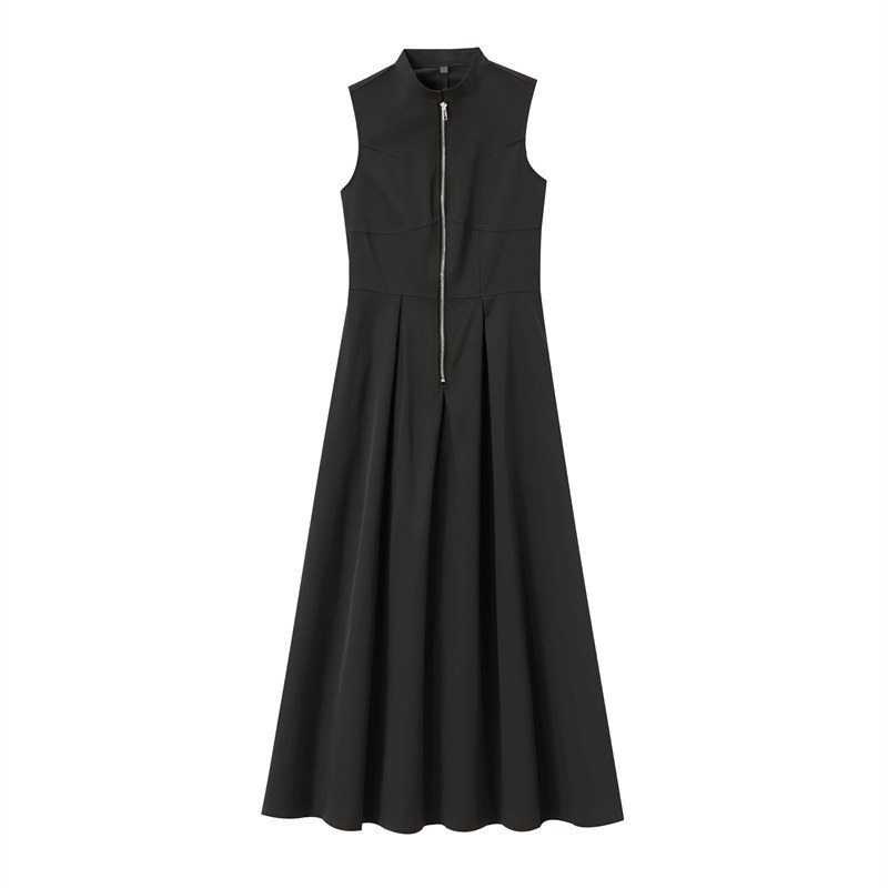 summer fashionable elegant dress sleevless with a round collar