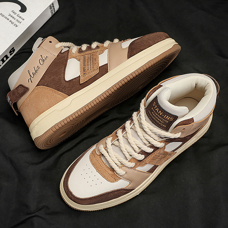 Baskets montantes homme colour blocking chaussures décontractées_voghion.com