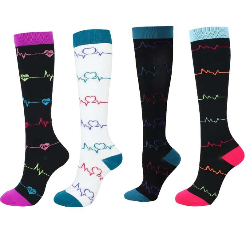 Calcetines de compresión transfronterizos Calcetines de pantorrilla Calcetines elásticos Deportes Ciclismo Correr Calcetines de yoga Calcetines de compresión de tubo largo para hombre Spot para mujer