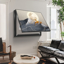 新款装饰画电表箱加长墙面画山水画铝合金框电表箱遮挡挂画