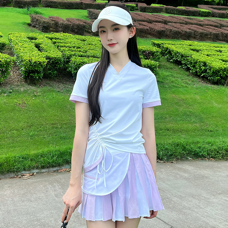 Tashi Golf Quick-Drying Short-Sleeved Tops Golf Clothing Women's Suits Elegant Golf Women's Short Skirts