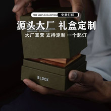 Q1上海定制暗绿哑光硬纸板天地嵌套匣 香礼珍藏套 烫银浮雕工艺