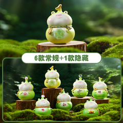 呱呱葫芦蛙盲盒卡通桌面创意设计树脂工艺品摆件可爱呱呱盲盒批发