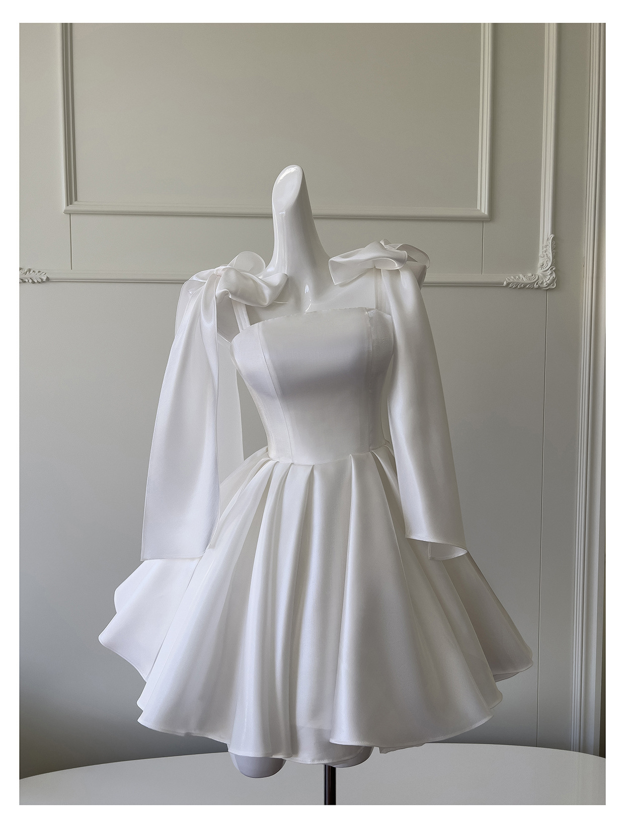 French-style Vintage Bow-tie 2026 New Model, Puffy Skirt, Strapless Mini Dress For Birthday Party_ecoleips.com