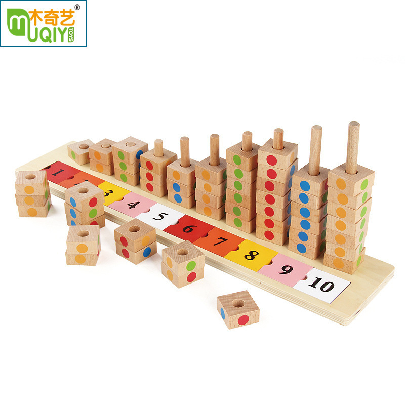 Montessori educación temprana material didáctico de madera jardín infantil Arco Iris tablero digital a juego cognitivo logarítmico tablero juguetes educativos para niños