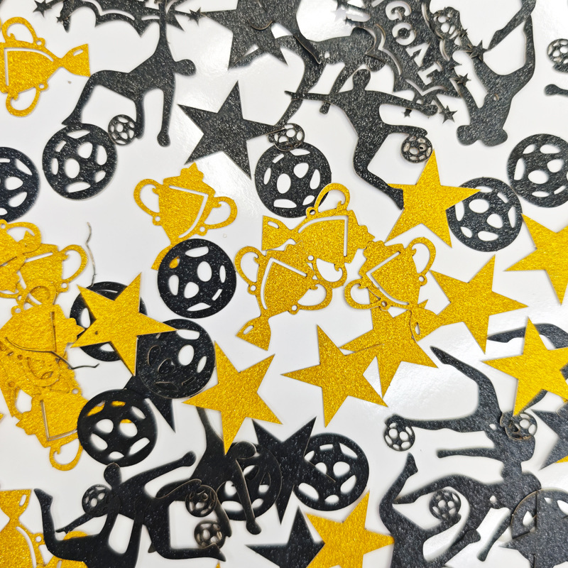 Decoración de fiesta esquinilla perforada pulverización de papel cebolla dorada brillante accesorios DIY props atmósfera de graduación