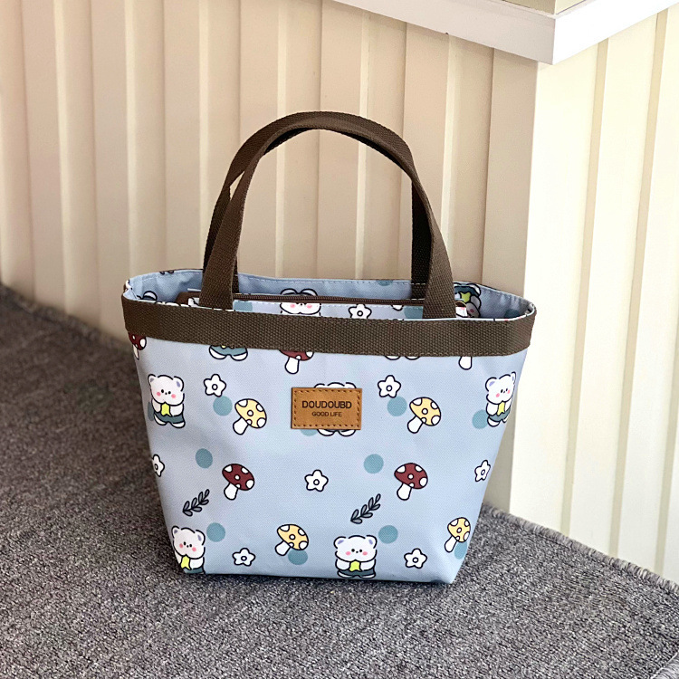 新しいジッパー防水トイレタリーバッグポータブルランチボックスバッグ学生通勤スナックバッグランチバッグポータブルレディースバッグママ|undefined