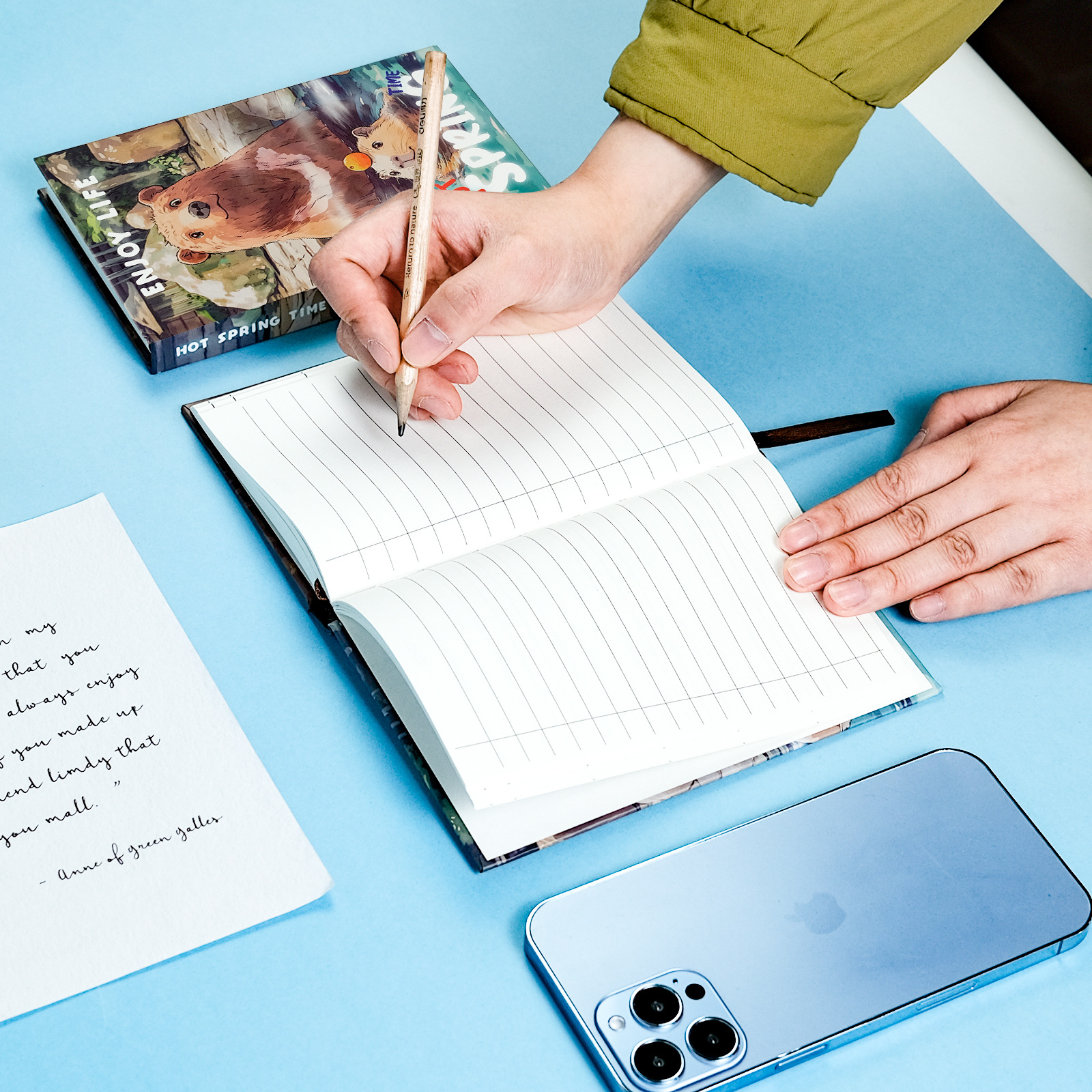 Capybara Diary Hardcover Notebook Hot Spring Theme Journal_voghion.com