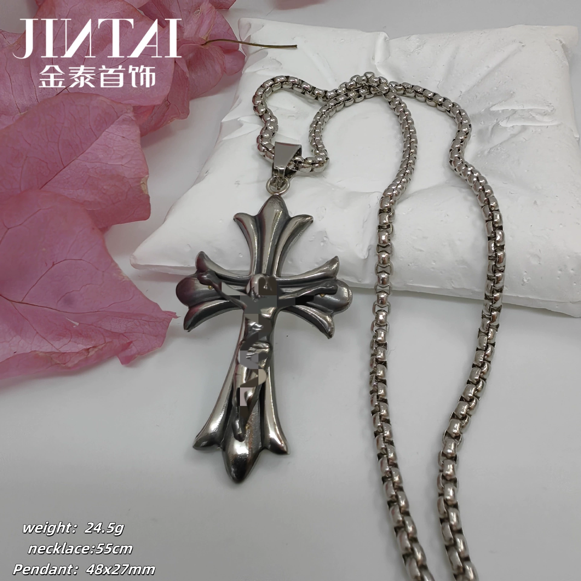 Подвеска Jintai из нержавеющей стали, маленькая/средняя/миниатюрная, цепочка 3 мм 55 см