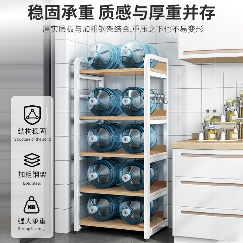 Estante de almacenamiento de cocina piso del hogar horno de microondas de múltiples capas estante simple multifuncional estante de almacenamiento