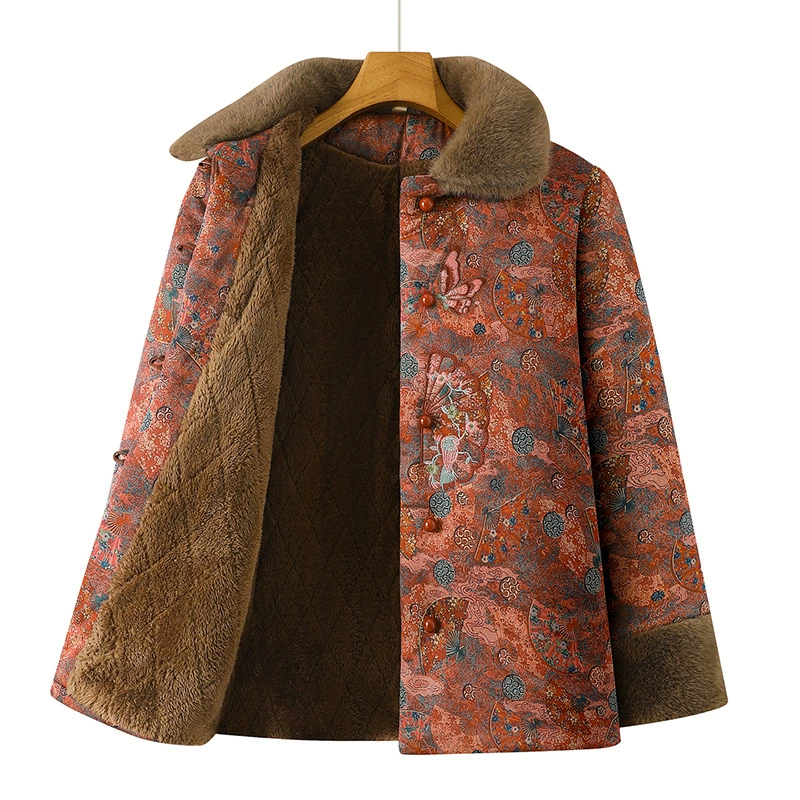 Winter keep warm down jacket for mother, for middle age, western style