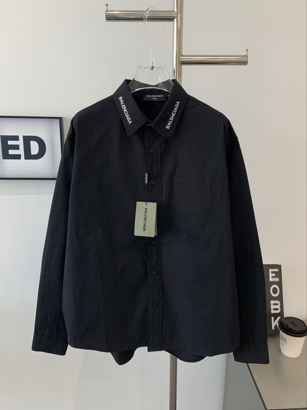 外贸巴黎b家秋冬新款 重工刺绣印花长袖衬衫男女款一件代发|undefined