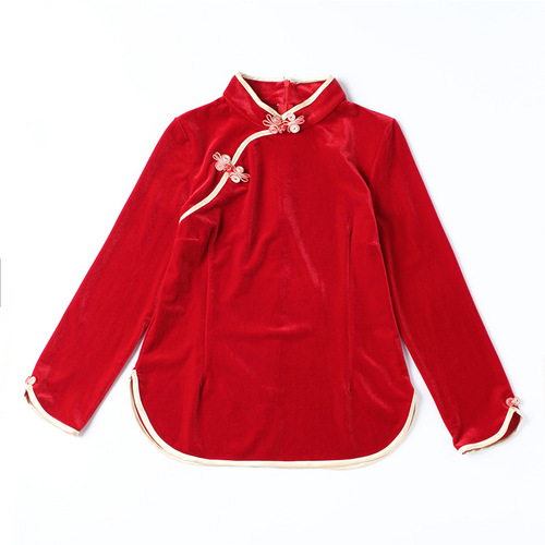 Autumn/Winter Square Dance Outfit Set: Elegant, Chic Cheongsam-Style Costume with a Unique Design—Perfect for Team Performances, Available in Two Pieces