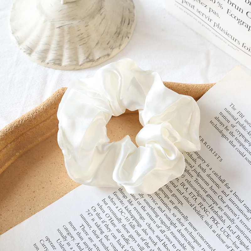 Círculo de pelo de intestino grueso transfronterizo, nudo coreano, Dongins, color sólido, cuerda para el cabello de red neta, fábrica de accesorios para el cabello simples al por mayor