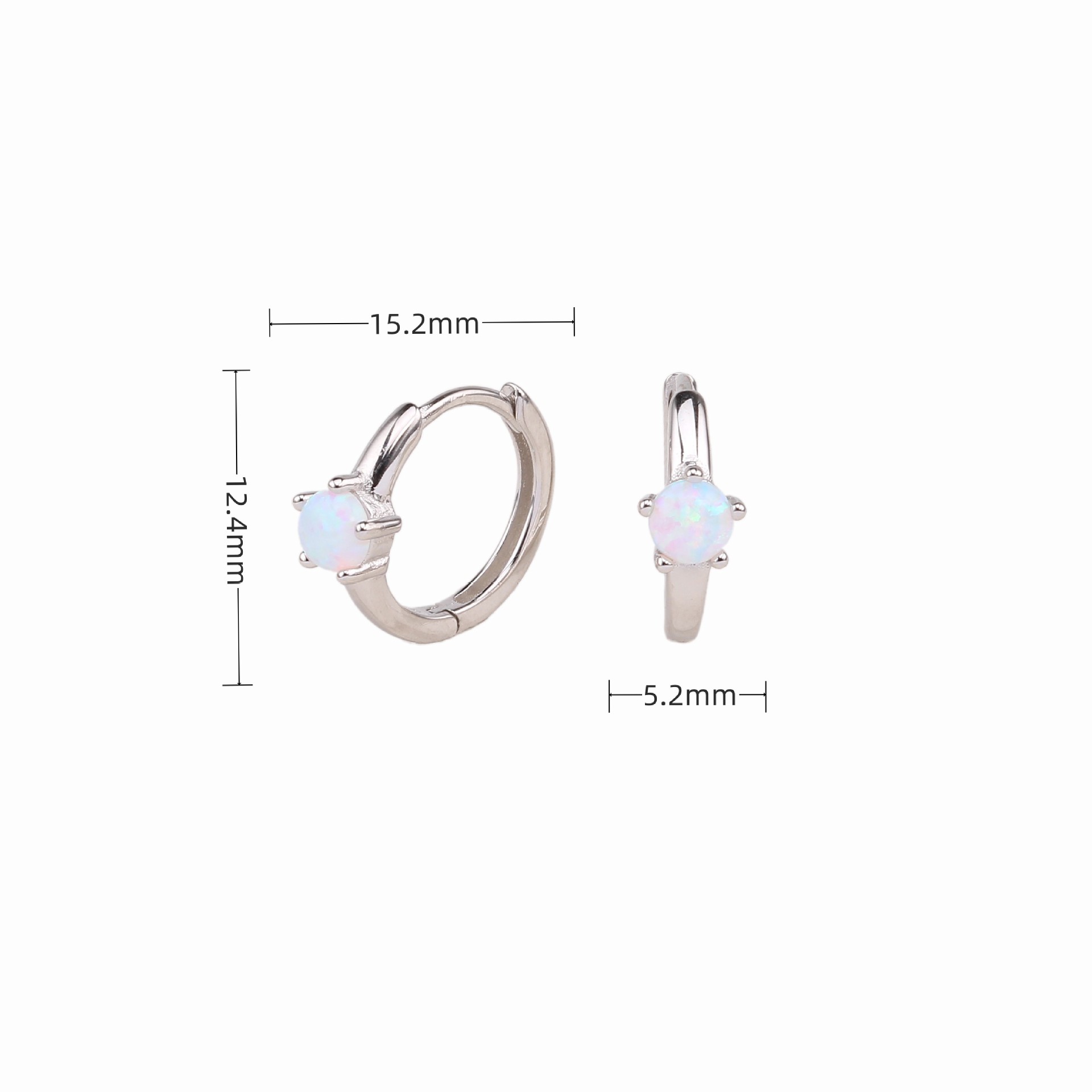 1 Pair Elegant Simple Style Round Sterling Silver Plating Inlay Artificial Gemstones White Gold Plated Gold Plated Earrings display picture 2